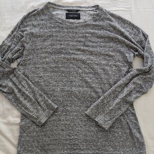 Wing + Horns Thin Lightweight Heathered Grey Sweater